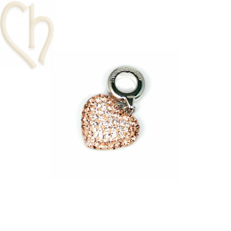Swarovski Elements pave pendant 14mm hart golden shadow