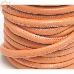 Leather round 6mm peach