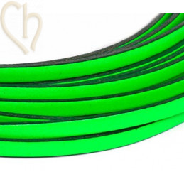 cuir plat 5mm vert fluo