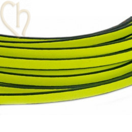 cuir plat 5mm jaune fluo