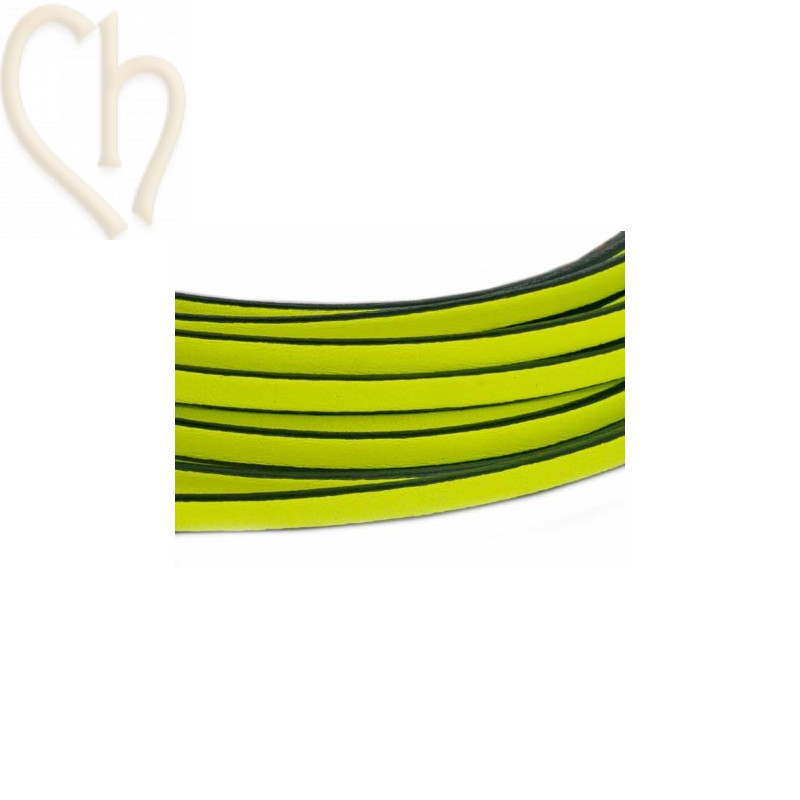 cuir plat 5mm jaune fluo