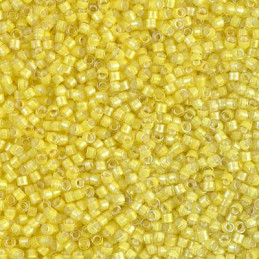 Delica 11/0 5gr. White Lined Yellow AB