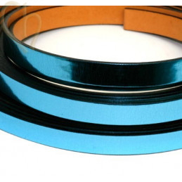 cuir plat 10mm bleu metal