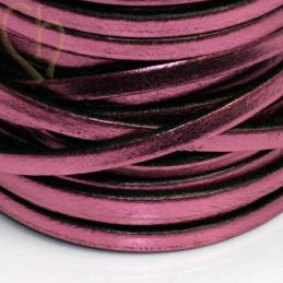 leather flat 5mm Rose Metallic
