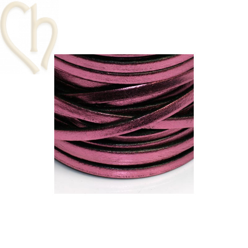 leder lint 5mm rose Metallic
