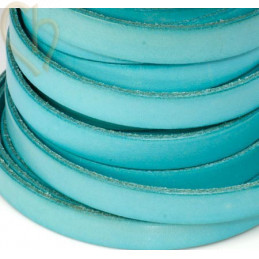 leather flat 10mm light turquoise