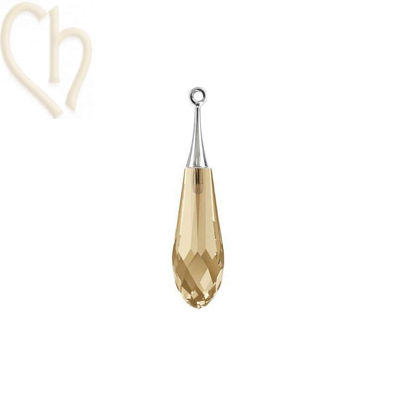 Hanger Swarovski Pure Drop 44mm golden Shadow / zilver