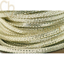 leather daim 5mm printed cream