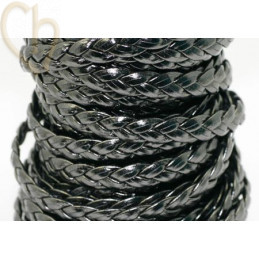 cuir 10mm tressé noir