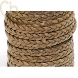 leder 10mm gevlochten brun