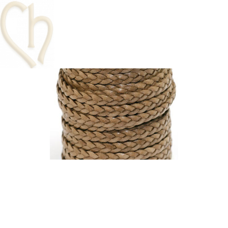 leather 10mm woven brown