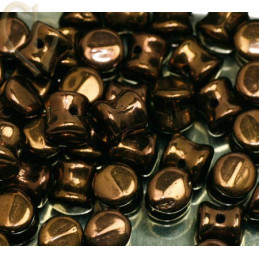 Pellet beads 4*6mm Jet Lustred Chocolat