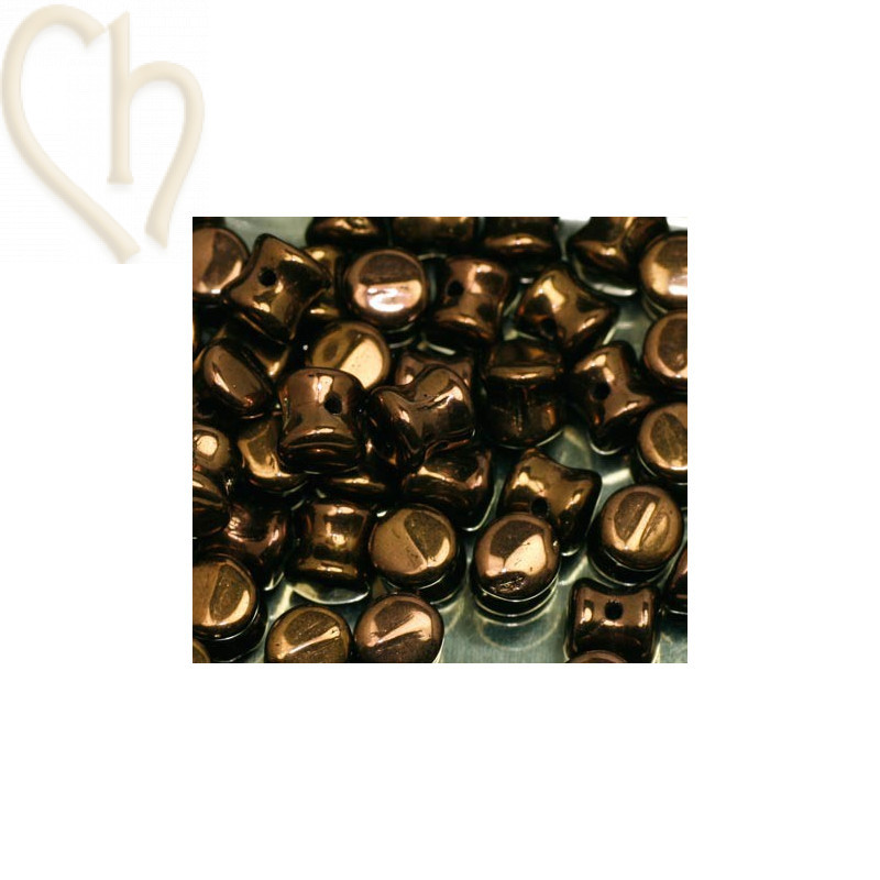 Pellet beads 4*6mm Jet Lustred Chocolat