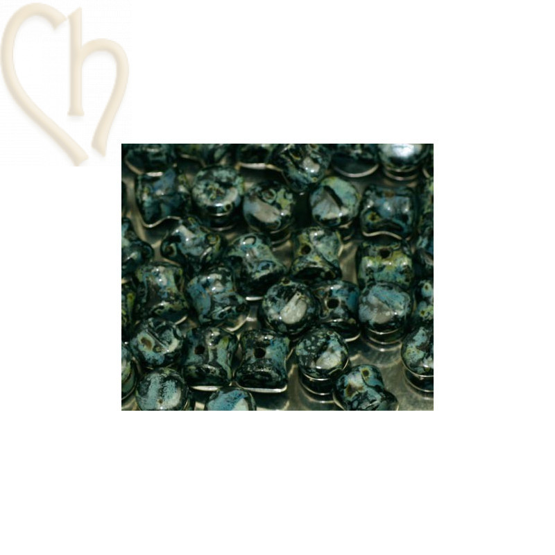 Pellet beads 4*6mm Jet Travertine