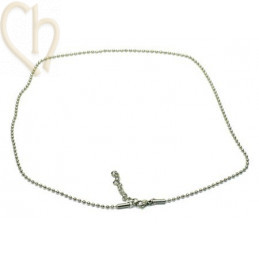 ketting staal 45cm met slotje en verlengketting