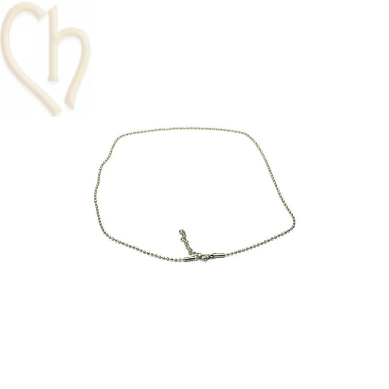 chaine acier 45cm avec fermoir et chaine a ralonger