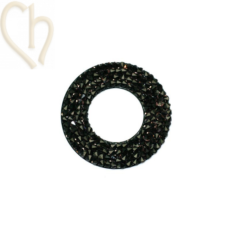 Swarovski Rocks Donut 30mm Vintage Rose / zwart