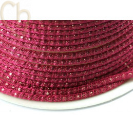 chaine "robinnet" 2mm avec filligran fuchsia