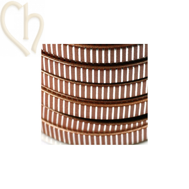 leather 10mm metallic brown silver