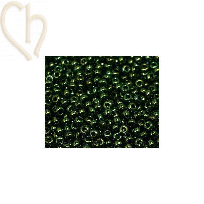 rocaille 11/0 Jet Lustred Green Metallic
