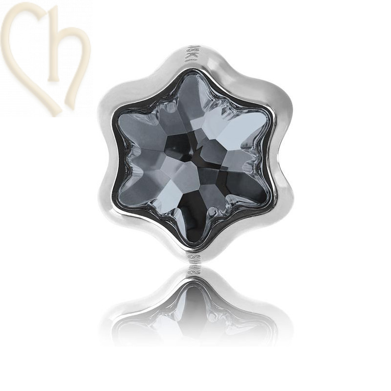 Becharmed Edelweiss Bead 13.5mm Silver Night