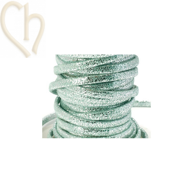 leather daim 5mm printed turquois