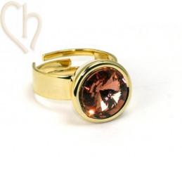 adjustable ring with base for 12mm round stone