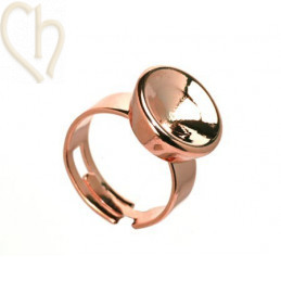 ring regelbaar met basis voor 12mm ronde steen