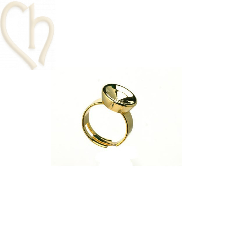 ring regelbaar met basis voor 12mm ronde steen