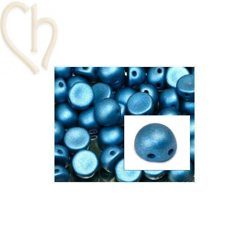 cabochon bead 2-hole 6mm alabaster 29434