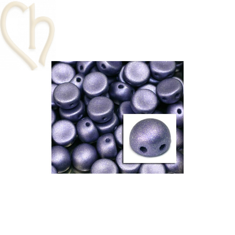 perle cabochon 2-hole 6mm alabaster 29425