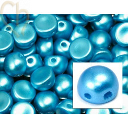cabochon bead 2-hole 6mm Pastel Turquoise