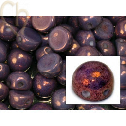 cabochon bead 2-hole 6mm Chalk White Lila Vega Luster