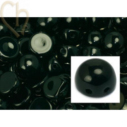 perle cabochon 2-hole 6mm Jet