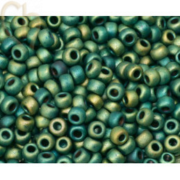 Rocaille 8/0 Vert multi galva mat