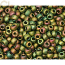 Rocaille 8/0 Kaki multi galva mat