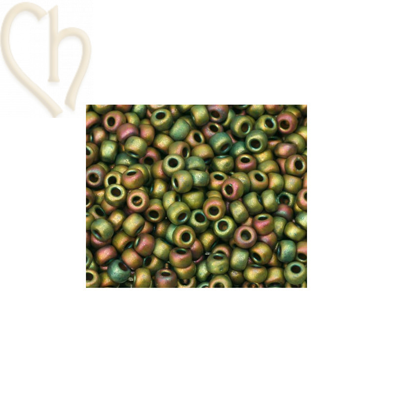 Rocaille 8/0 Kaki multi galva mat
