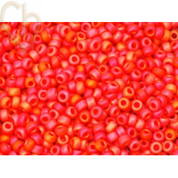 rocaille seedbead 11/0 Red Multi Opaque Mat