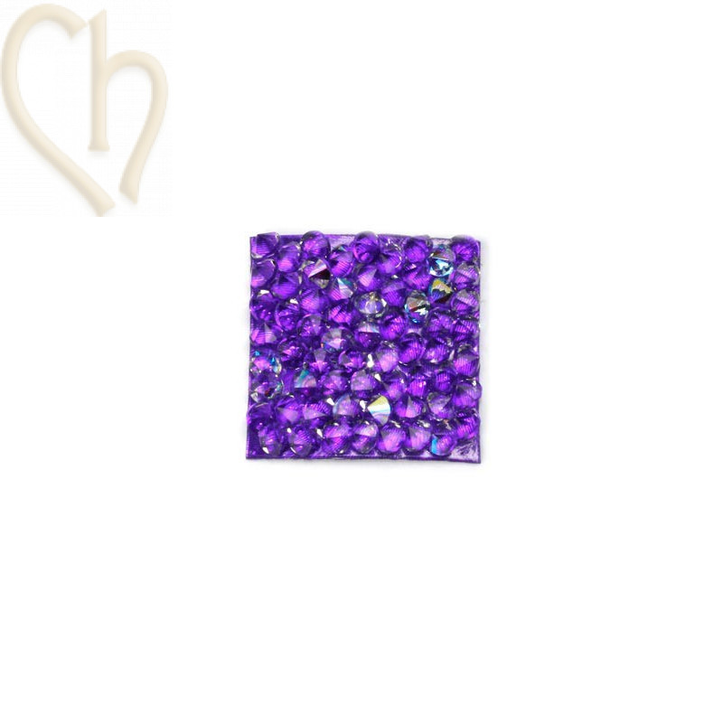 Rocks vierkant 20mm Cristal Ab / Purple