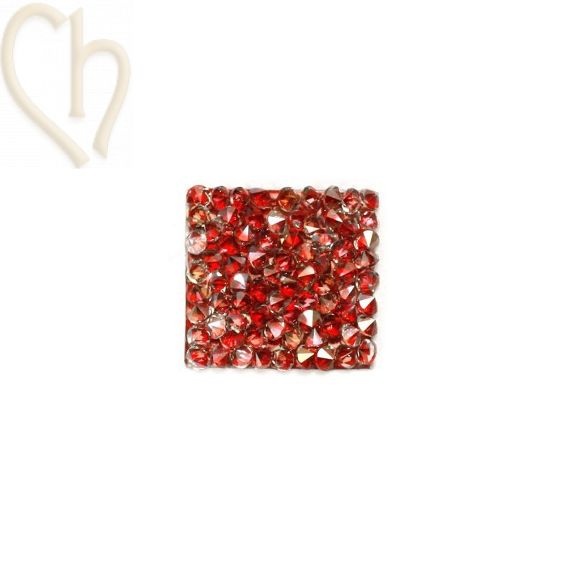 Rocks square 20mm silver shade / rood metallic