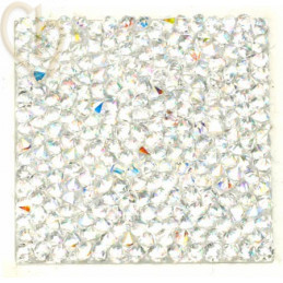 Rocks carre 27mm Crystal AB / argent