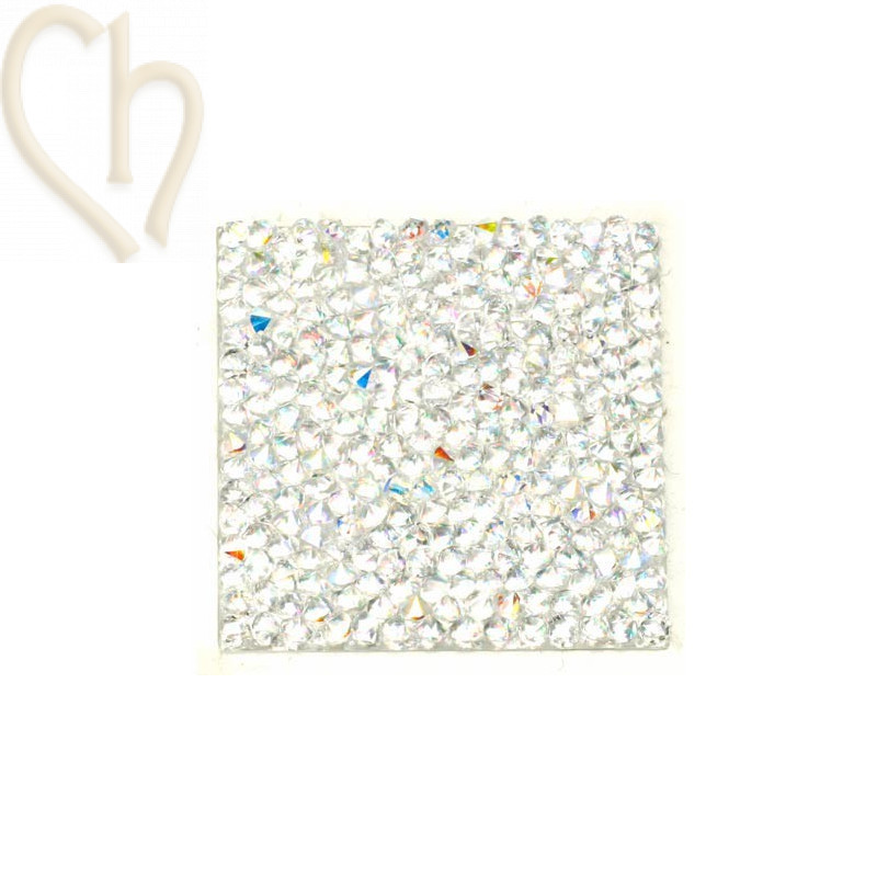 Rocks square 27mm Crystal AB / silver