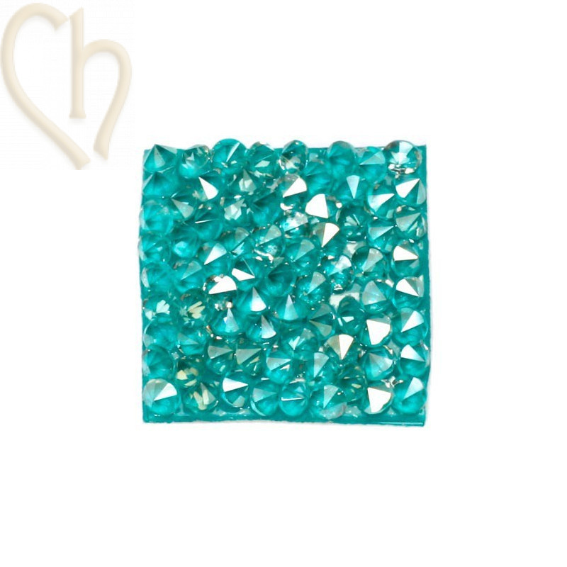 Rocks vierkant 27mm Silver Shade / Turquoise