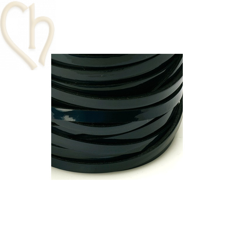 leather metallic 5mm metal noir