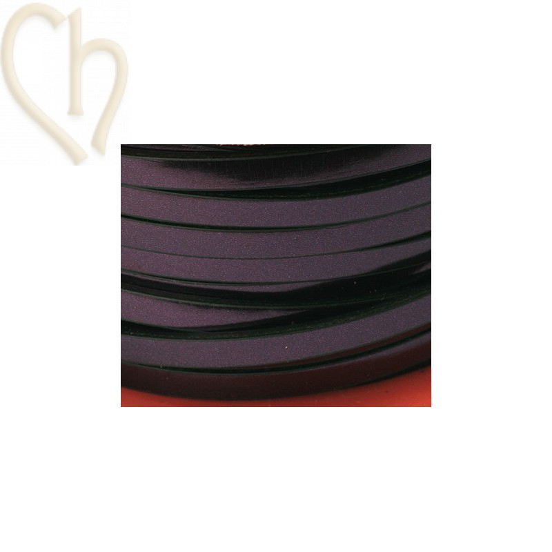 cuir metallic 5mm metal Mauve