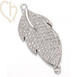 intercallaire 32mm "feuille" avec strass