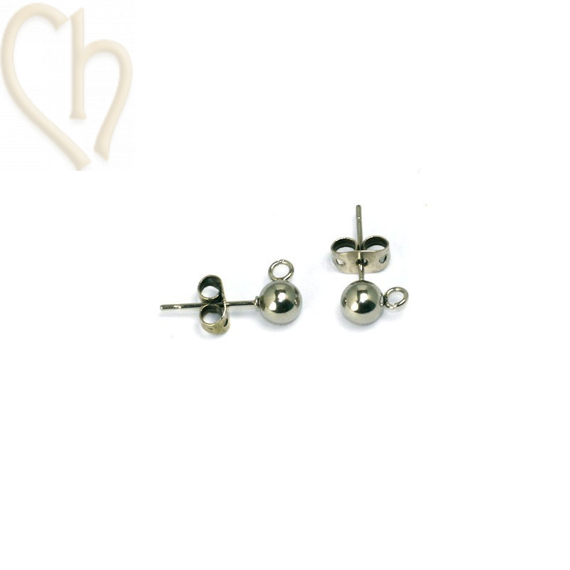 earrings with ball 5mm + ring