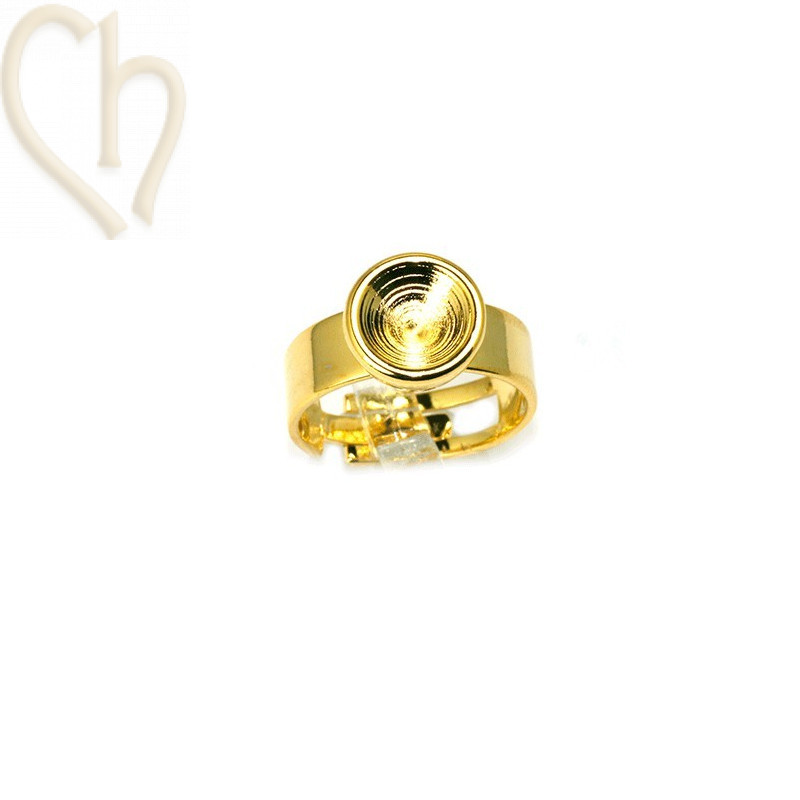 bague réglable avec base pour Swarovski 8mm pierre ronde