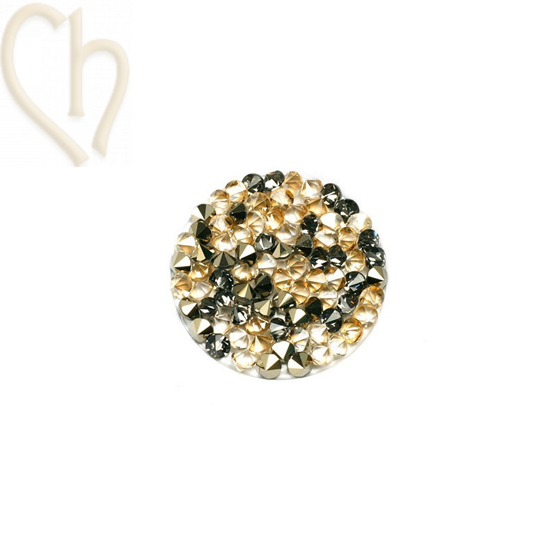 Crystal ROCKS 24mm golden shadow & Metal. Gold