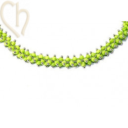 chaine metal a clous avec rocailles vert